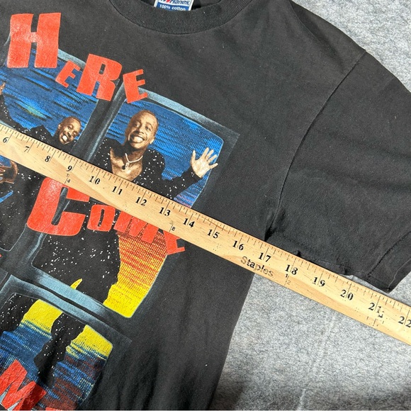 Vintage MC Hammer Shirt Mens Medium Black 1991 Here Comes The Hammer 90s Rap Tee - Picture 7 of 8
